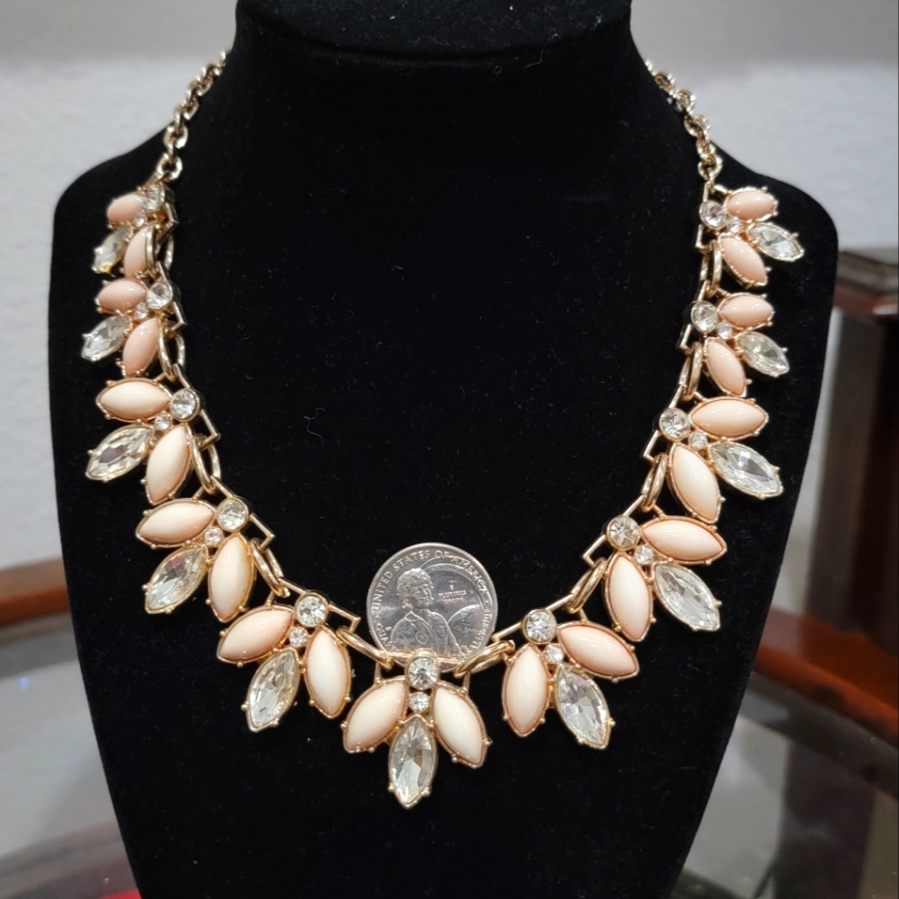 Pink Rhinestone Statement Necklace - image 4